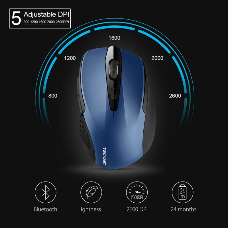 TeckNet Wireless Bluetooth Mouse 800 1200 1600 2000 2600 DPI Wireless Mouse Bluetooth For Laptop 24 1
