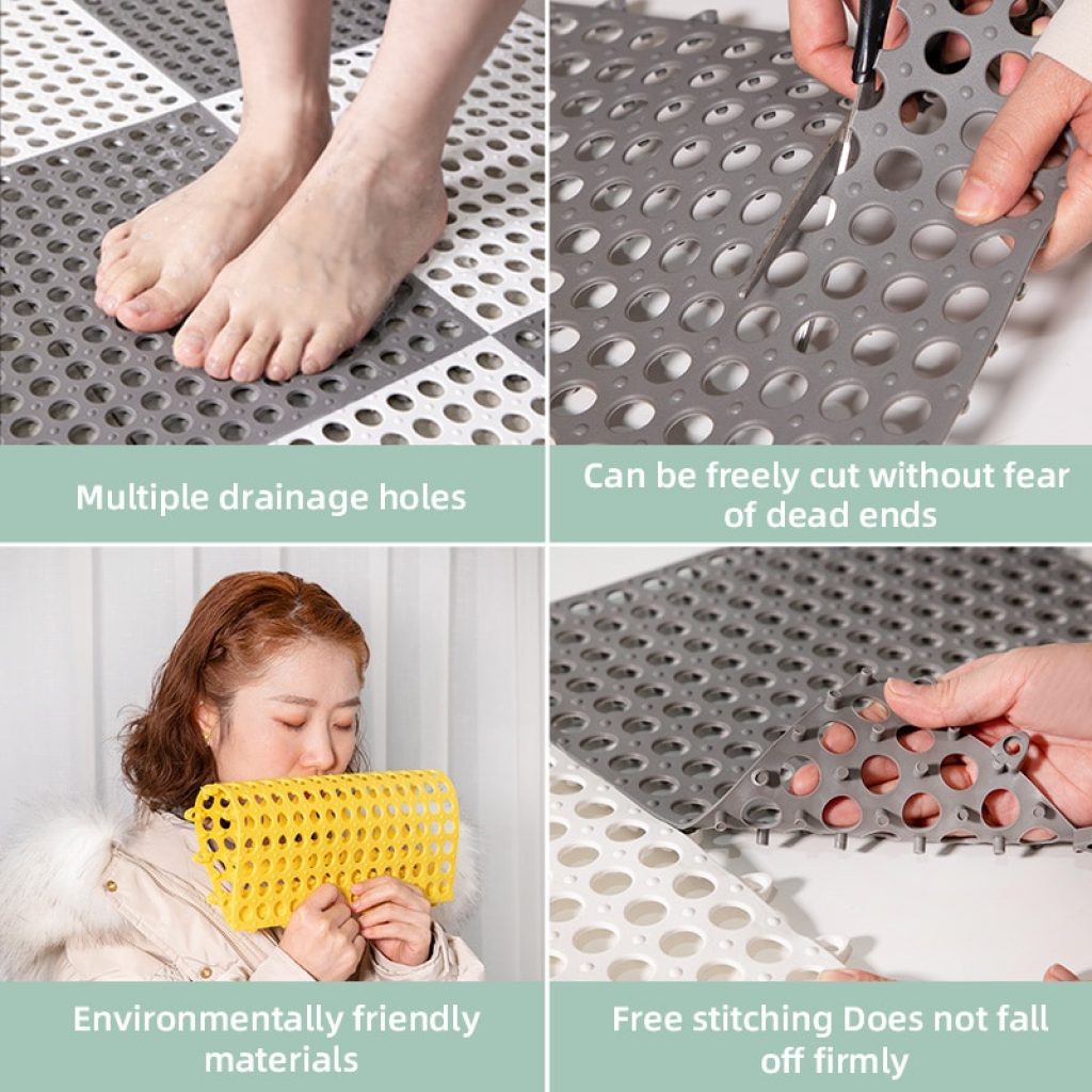 Top Creative Bath Room Mats Bathroom Carpet Set Mesh Soft Plastic Non slip Foot Massage 8 4