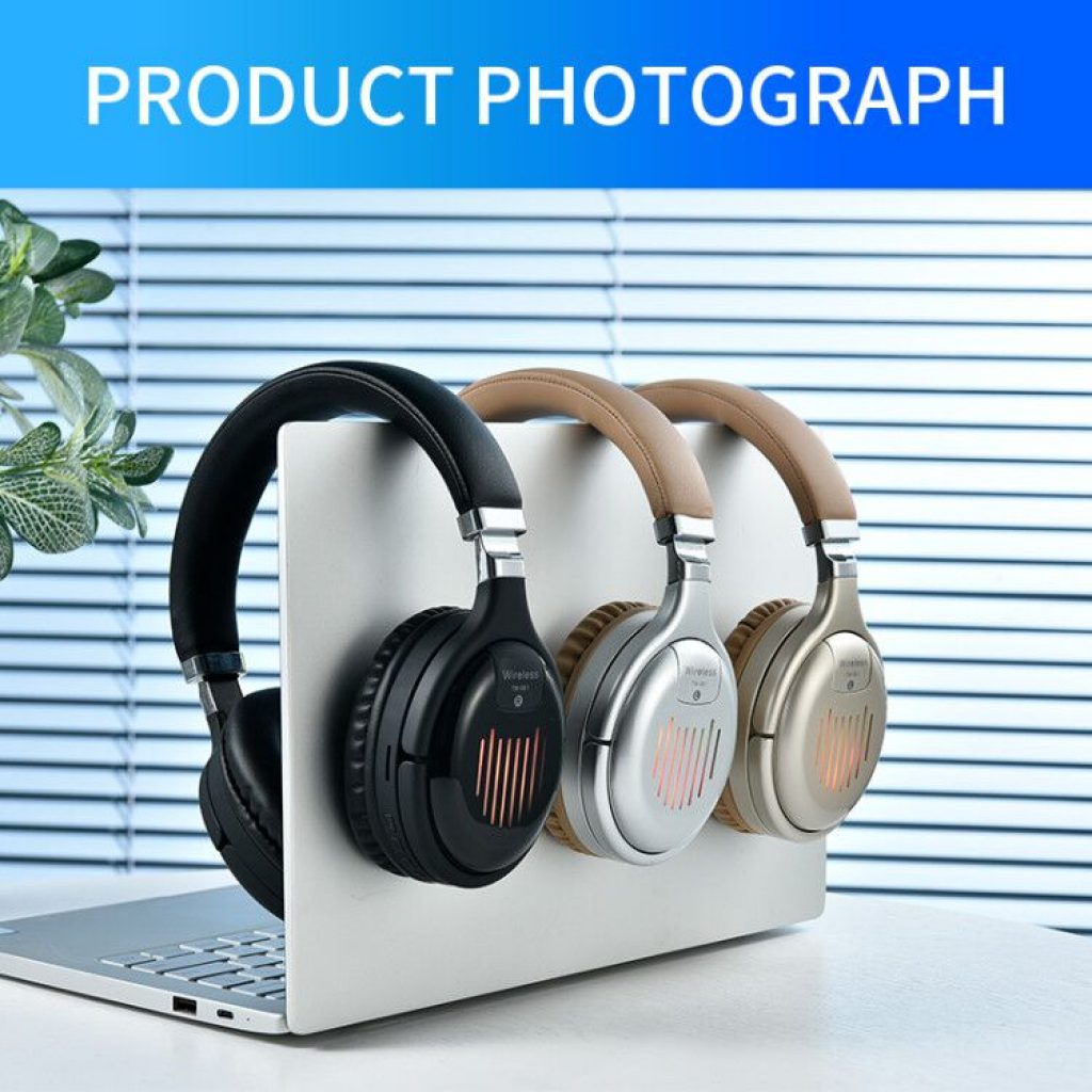 True Wireless Headphones 3D Stereo Bluetooth Headset Foldable Gaming Earphone With Mic FM TF Card Noise 5