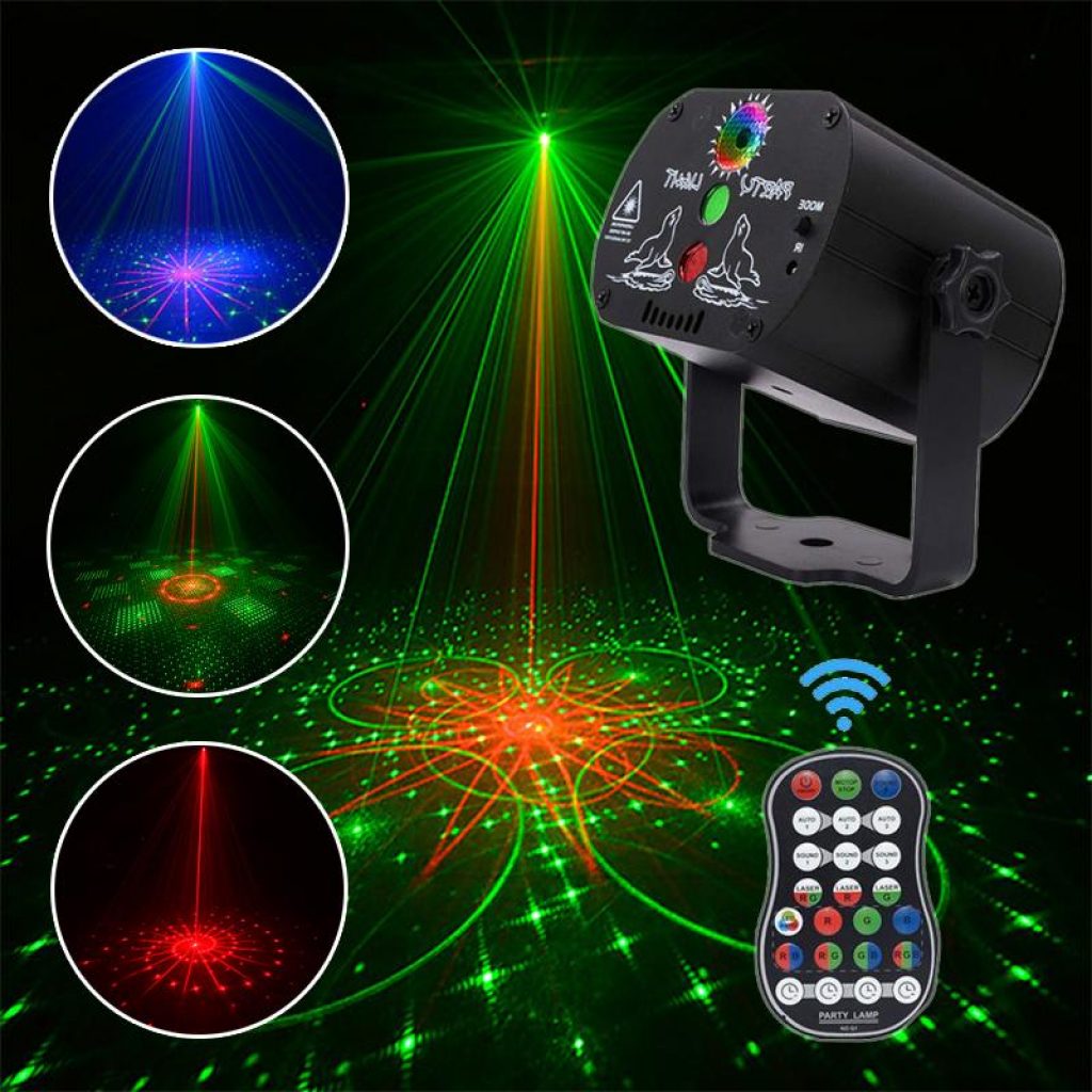 USB Rechargeable 60 Patterns LED Party Disco Light Laser Projecor Indoor Stage Lighting Show for Home