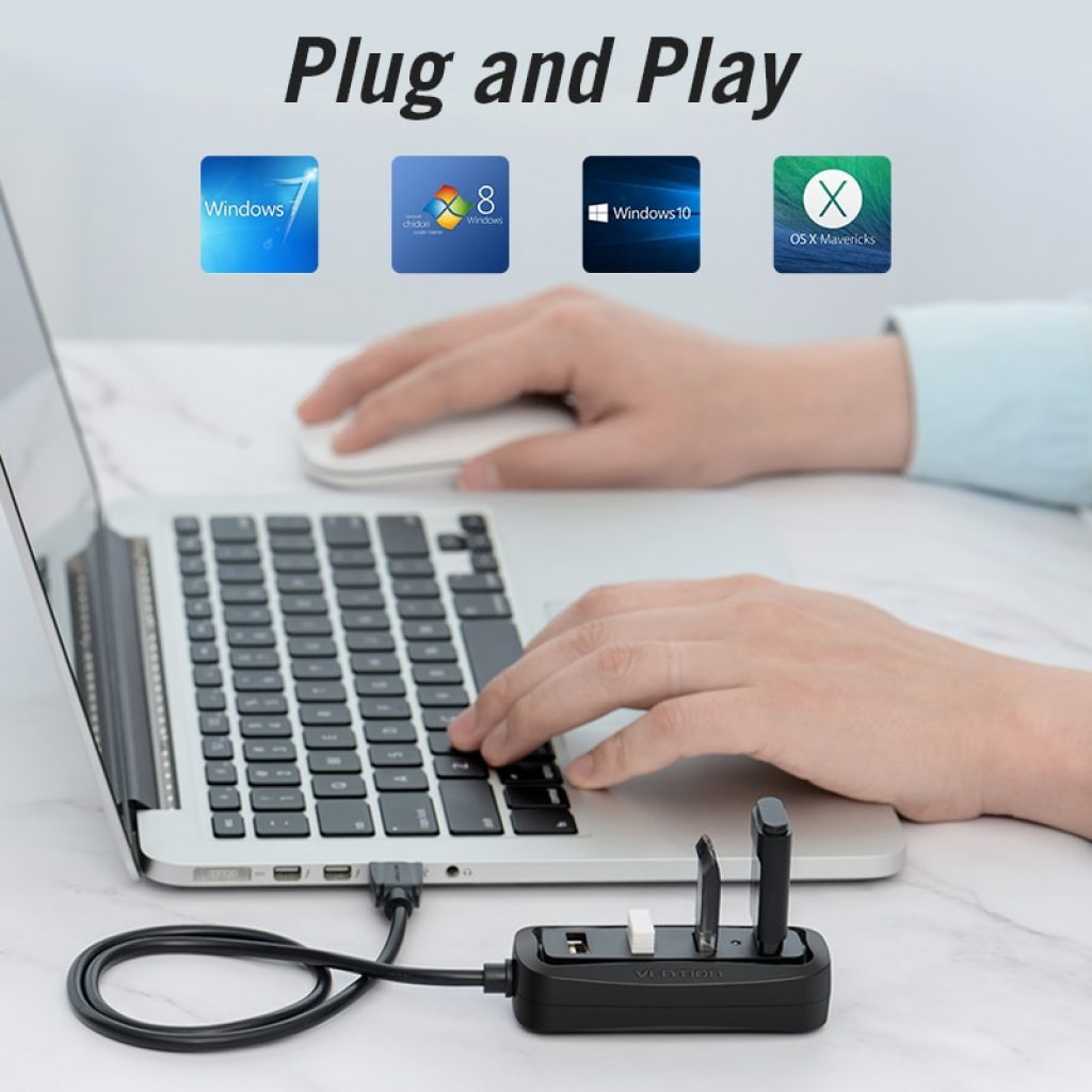 Vention USB HUB USB 2 0 Hub 4 Port USB Splitter with LED USB Adapter for 3