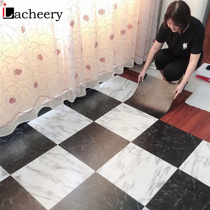 Waterproof Floor Stickers Self Adhesive Marble Wallpapers Kitchen Wall Sticker House Renovation DIY Wall Ground Paster