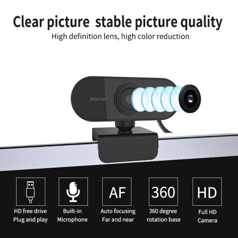 Webcam 1080P Full HD Web Camera With Built in Microphone USB Plug Web Cam For PC 2