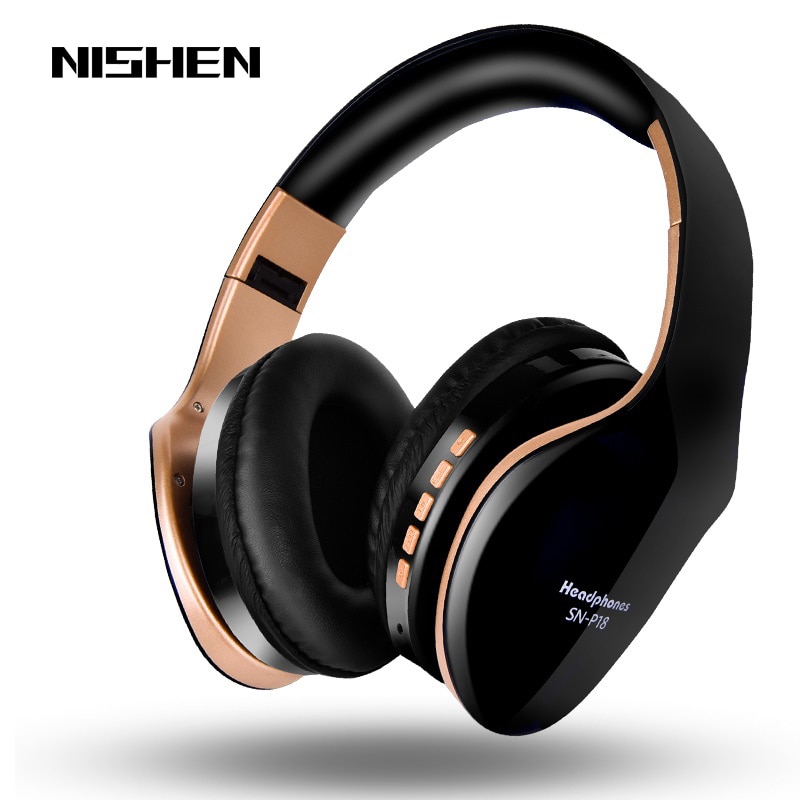 Wireless Bluetooth Headphones Noise Cancelling Headset Foldable Stereo Bass Sound Adjustable Earphones With Mic For PC