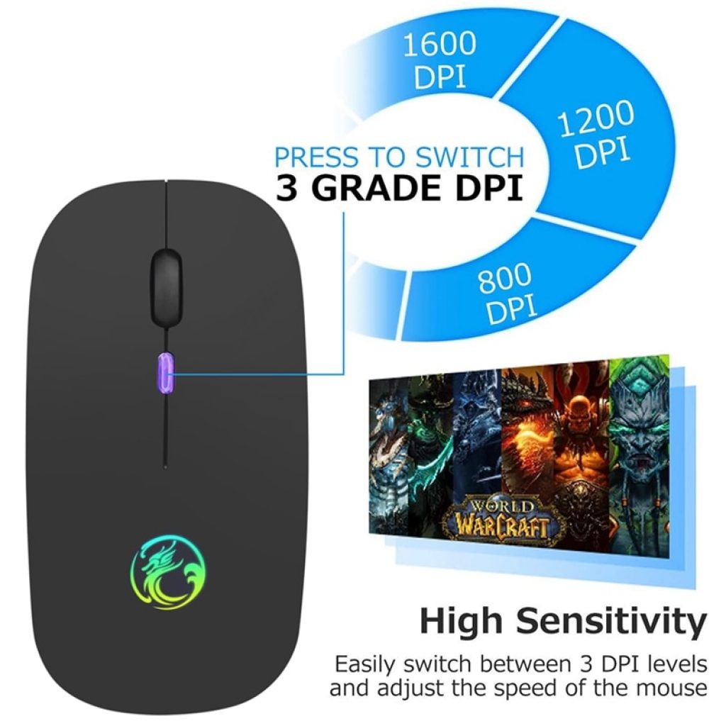 Wireless Mouse Bluetooth RGB Rechargeable Mouse Wireless Computer Silent Mause LED Backlit Ergonomic Gaming Mouse For 5