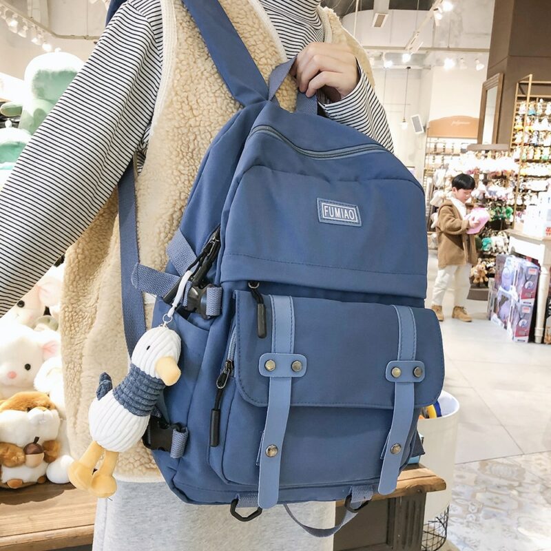 Women Waterproof Nylon Backpack Student Cute School Bag Kawaii Girl Backpack Laptop Female Fashion Book Bag 2
