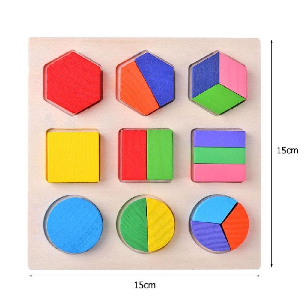 Wooden Geometric Shapes Montessori Puzzle Sorting Math Bricks Preschool Learning Educational Game Baby Toddler Toys for 5