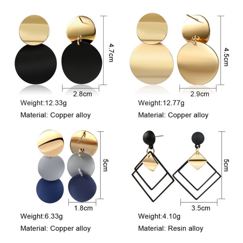 X P New Korean Heart Statement Drop Earrings 2020 for Women Fashion Vintage Geometric Acrylic Dangle 3