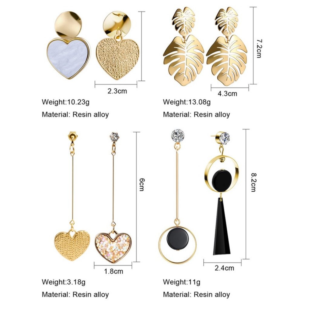 X P New Korean Heart Statement Drop Earrings 2020 for Women Fashion Vintage Geometric Acrylic Dangle 4