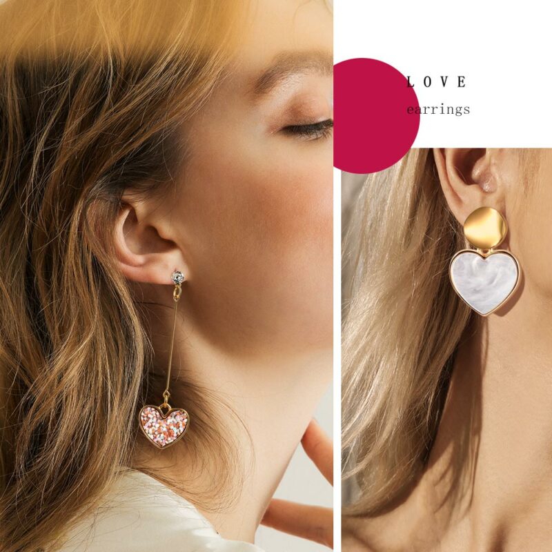 X P New Korean Heart Statement Drop Earrings 2020 for Women Fashion Vintage Geometric Acrylic Dangle 5