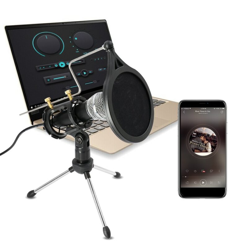 XIAOKOA recording Condenser Microphone mobile phone microphone 3 5mm Jack microfone for Computer PC Karaoke mic 1