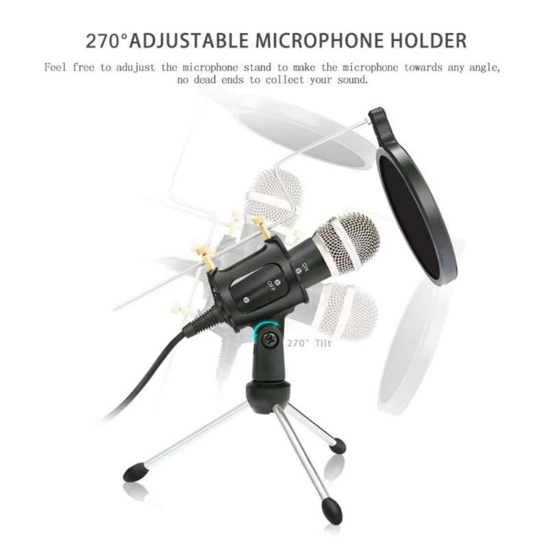 XIAOKOA recording Condenser Microphone mobile phone microphone 3 5mm Jack microfone for Computer PC Karaoke mic 3