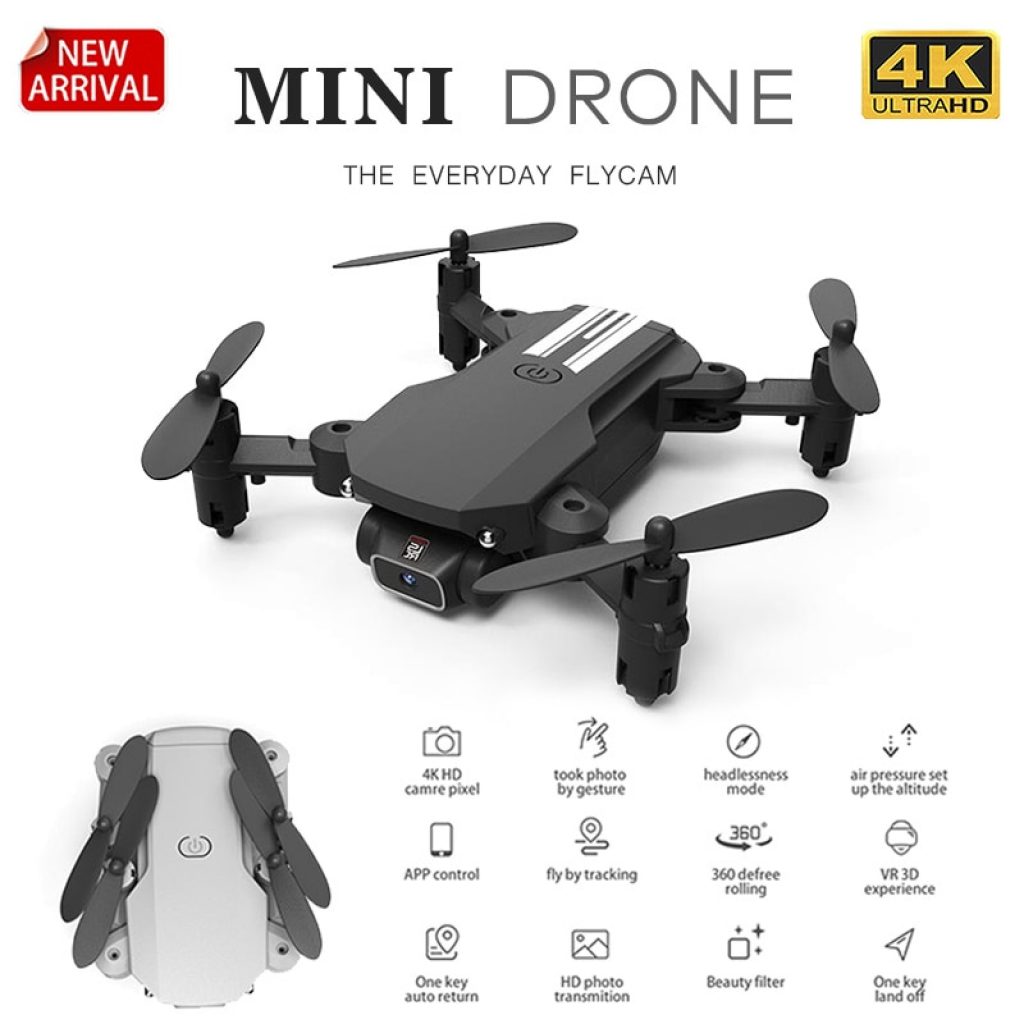 XKJ 2020 New Mini Drone 4K 1080P HD Camera WiFi Fpv Air Pressure Altitude Hold Black 1