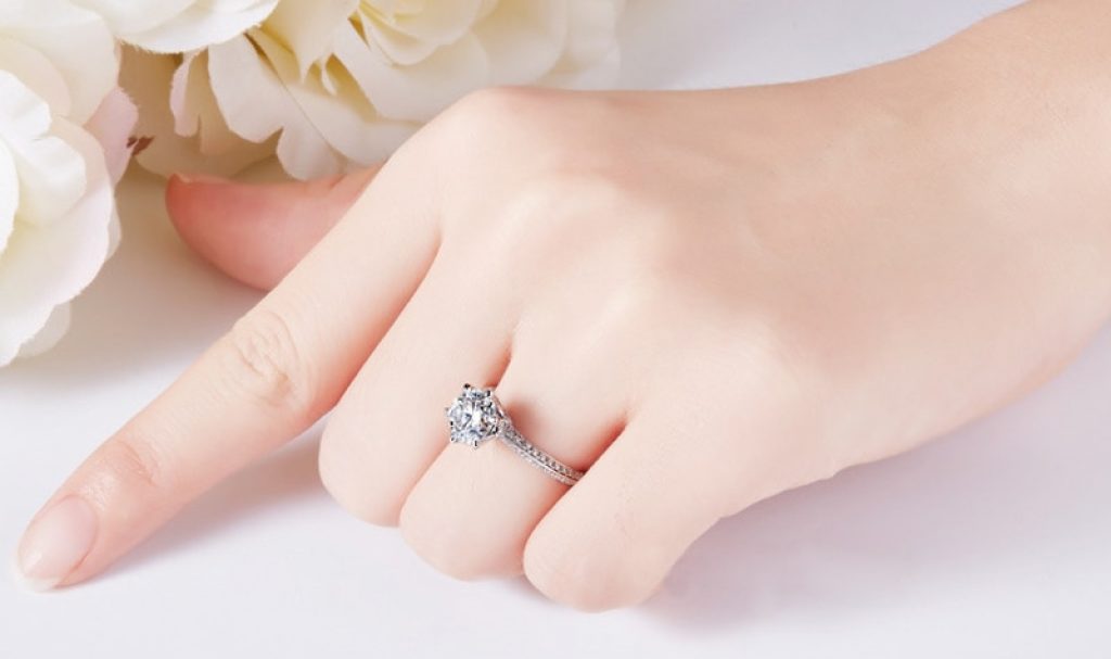 YANHUI Luxury 2 0ct Lab Diamond Wedding Engagement Rings for Bride 100 Real 925 Sterling Silver 4