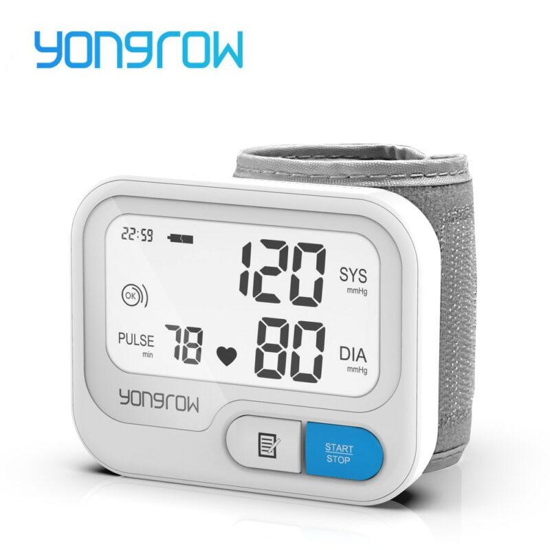 Yongrow Tonometer Automatic Wrist Digital Blood Pressure Monitor Digital lcd Sphgmomanometer Heart Rate Pulse Meter BP