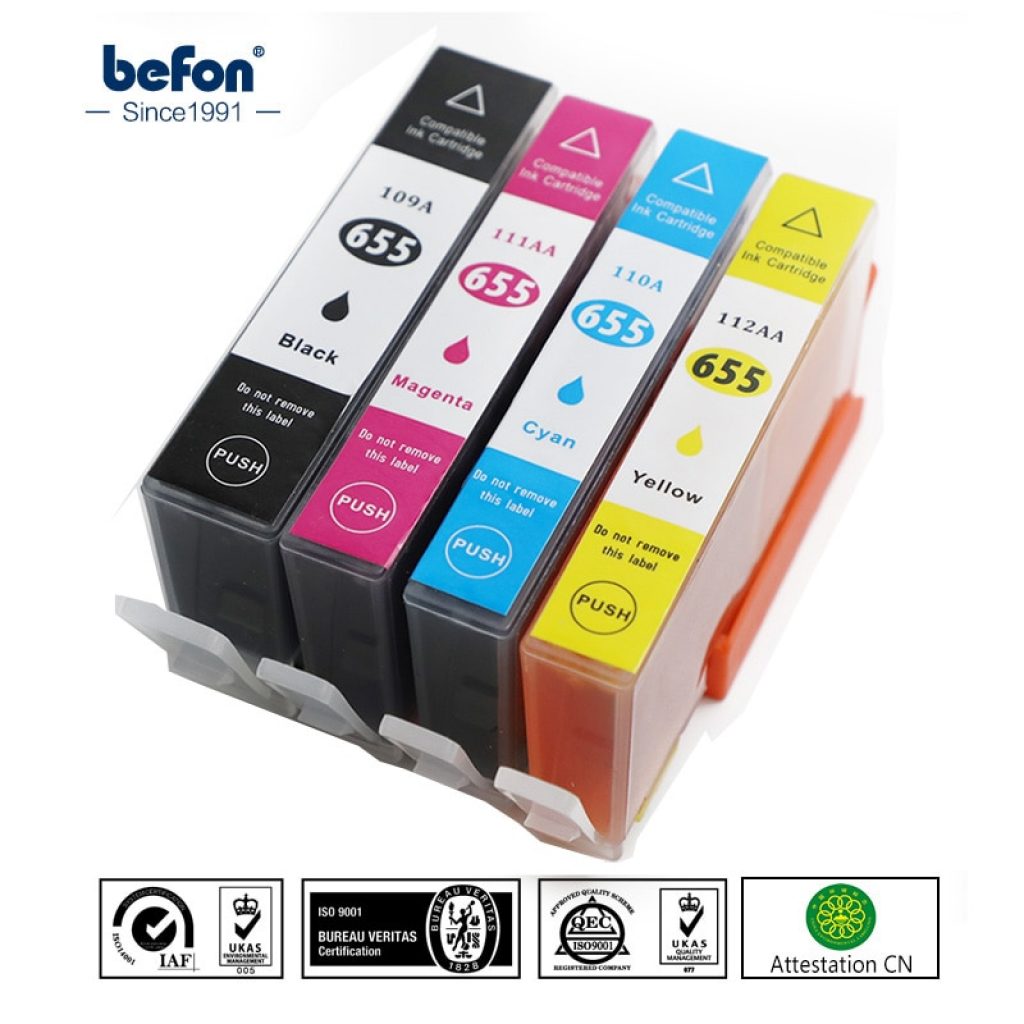 befon Compatible 655 Ink Cartridge Replacement for HP 655 HP655 for deskjet 3525 5525 4615 4625