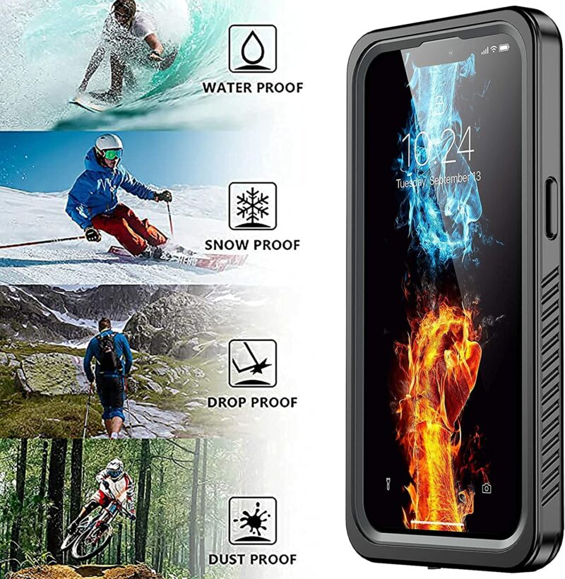 for iPhone 13 Case Waterproof Built in Screen Protector Full Body Dustproof Underwater Rugged Case for 4