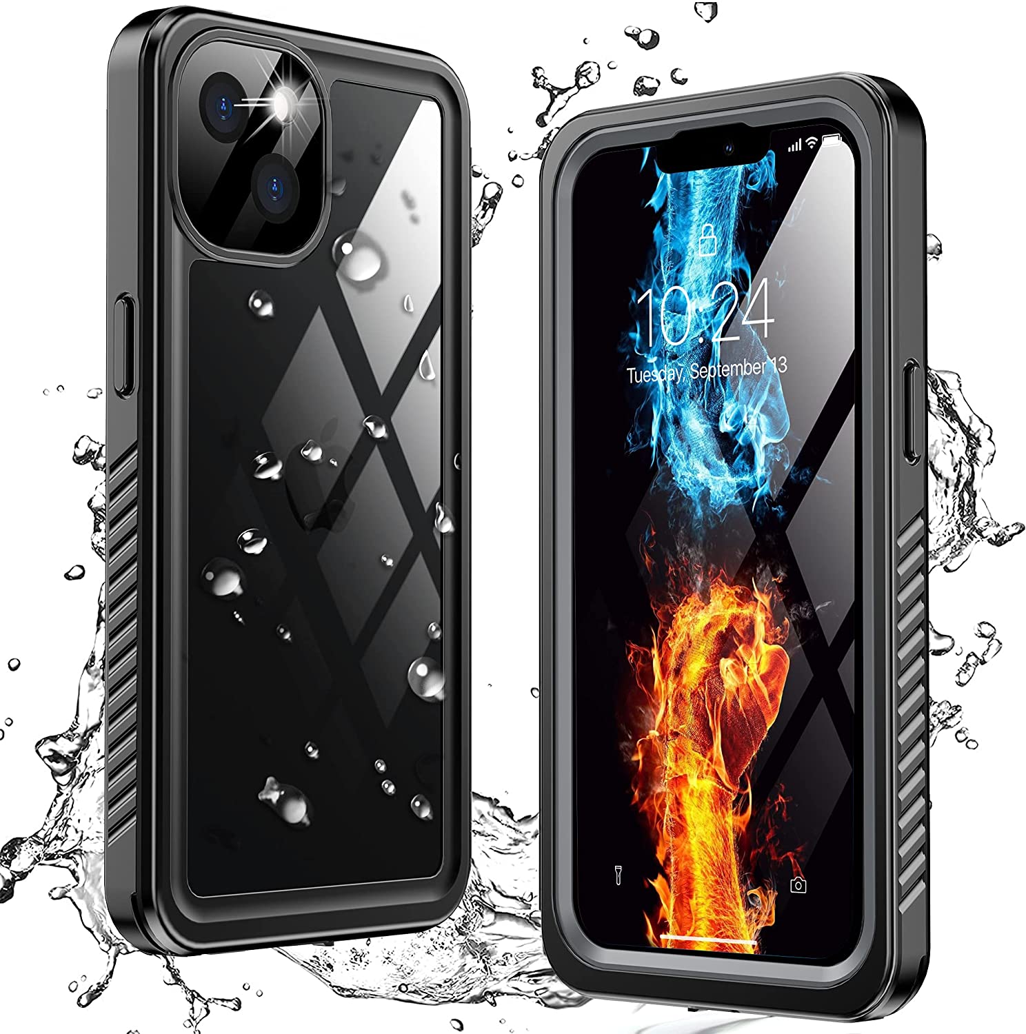 for iPhone 13 Case Waterproof Built in Screen Protector Full Body Dustproof Underwater Rugged Case for