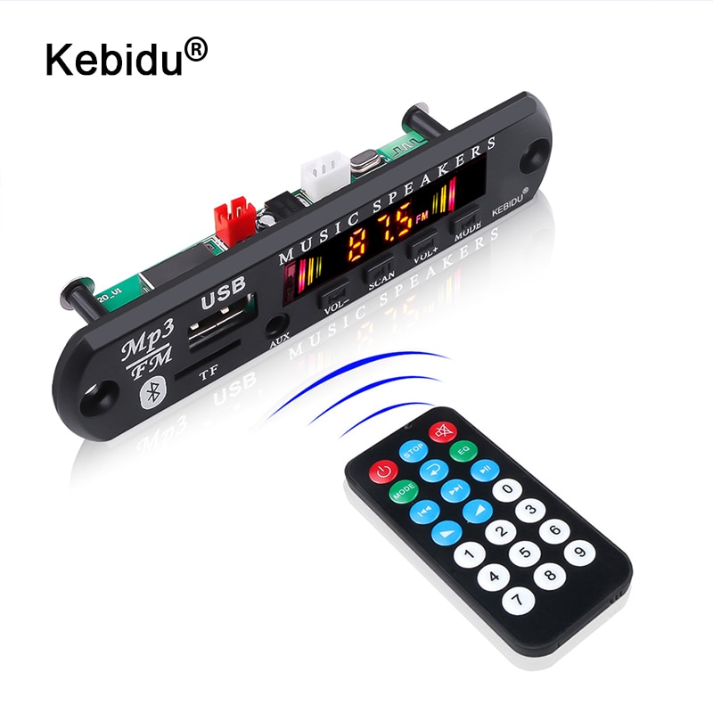 kebidu Bluetooth 5 0 Receiver Car Kit MP3 Player Decoder Board Color Screen FM Radio TF