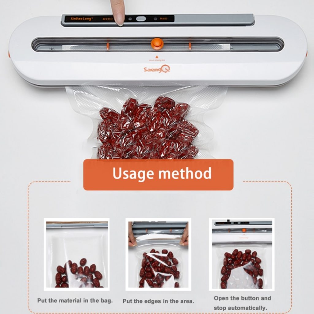 saengQ Best Vacuum Food Sealer 220V 110V Automatic Commercial Household Food Vacuum Sealer Packaging Machine Include 3