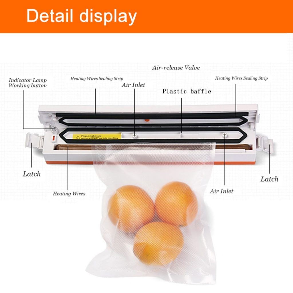 saengQ Electric Vacuum Sealer Packaging Machine For Home Kitchen Including 15pcs Food Saver Bags Commercial Vacuum 1