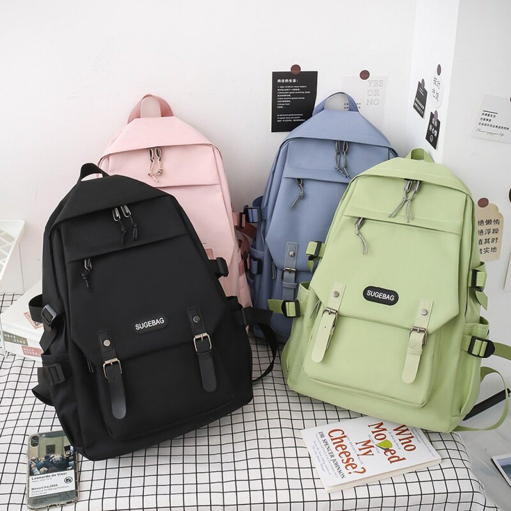5 Piece Set Casual Backpacks New School Bags For Teenage Girls Women Backpack Canvas Travel Bookbags 3