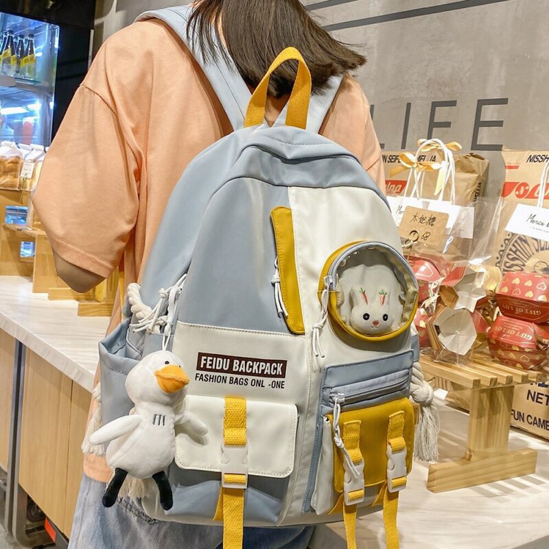 Female Harajuku Nylon Bag Kawaii Girl College Student Backpack Waterproof Fashion Ladies School Bag Book Women 1