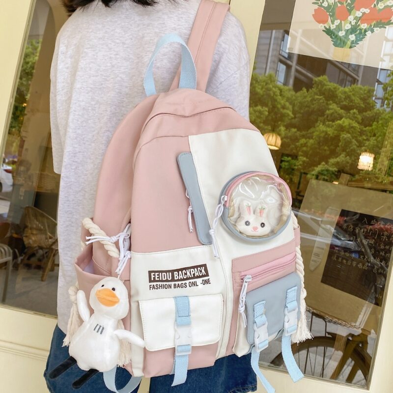 Female Harajuku Nylon Bag Kawaii Girl College Student Backpack Waterproof Fashion Ladies School Bag Book Women 2