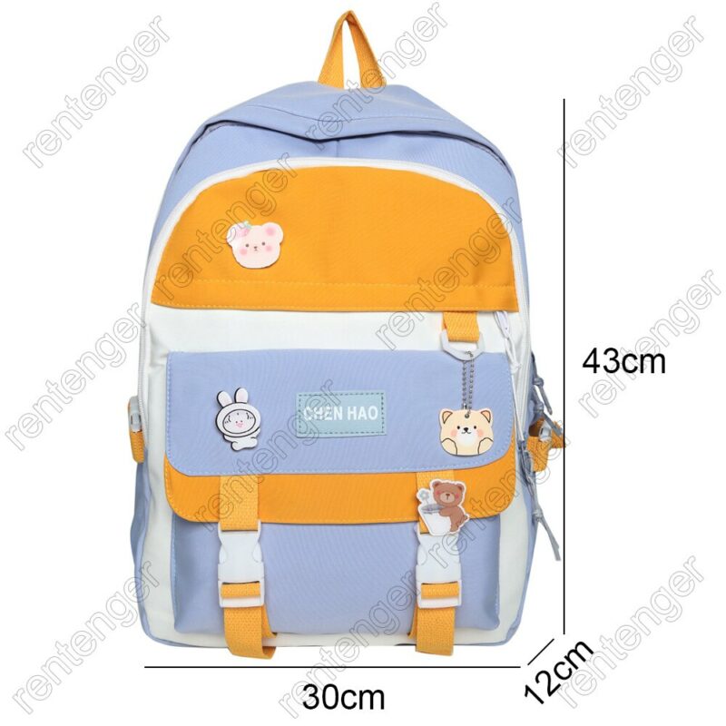 Girl Cute Laptop Backpack Women Badge Bag Fashion Kawaii Ladies Harajuku Travel School Bag College Student 3