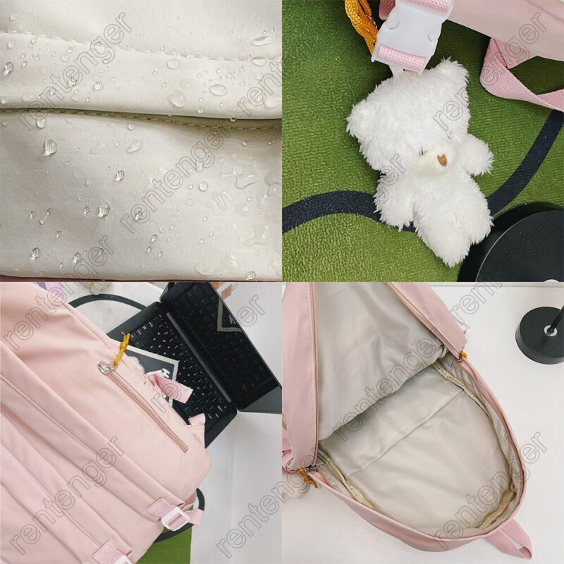Girl Harajuku Kawaii Backpack Women Waterproof Cute School Bag Pin Badge Lady Nylon Backpack Student Book 5
