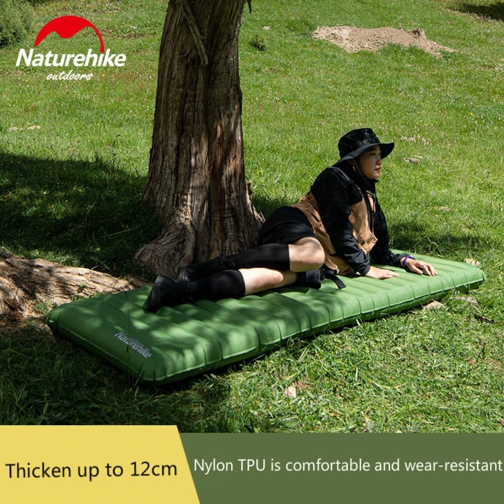 Naturehike 12cm Thicken Camping Air Bed Mat Outdoor Ultralight Inflatable Mattress For Tent Moisture proof Pad 1