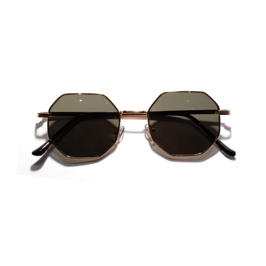 2019 Retro polygon sunglasses Men Women Luxury pink Lens Round Sunglasses Vintage Small frame Mirror color