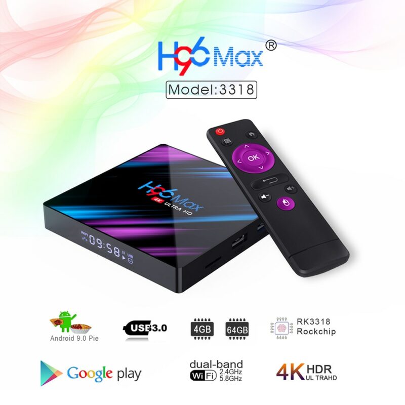 2020 H96 MAX RK3318 Smart TV Box Android 9 9 0 4GB 32GB 64GB 4K Youtube 1