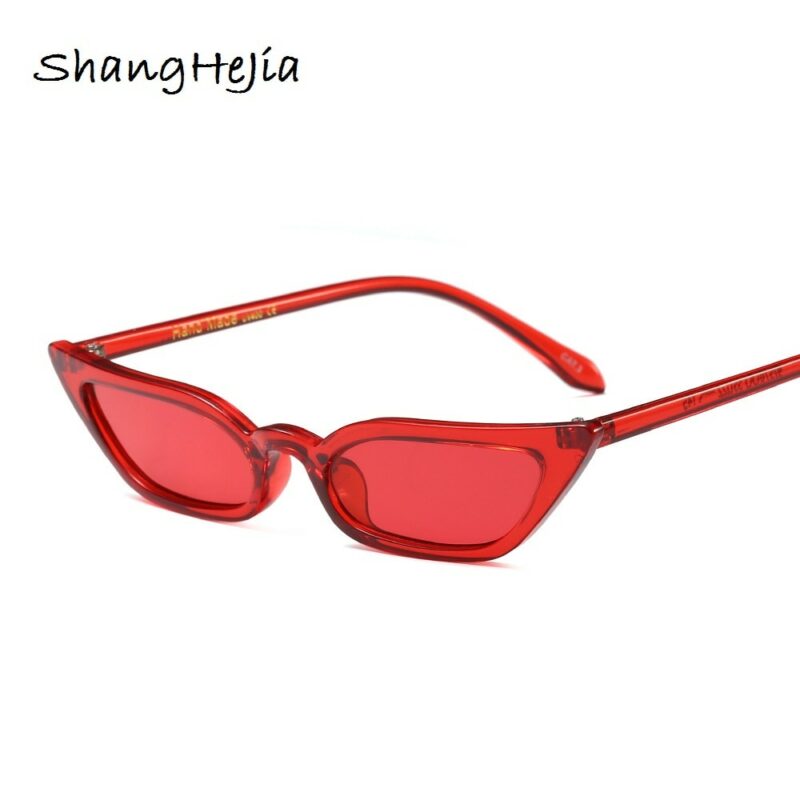 2020 New Women Cateye Vintage Red Sunglasses Brand Designer Retro Points Sun Glasses superstar Female Lady 2