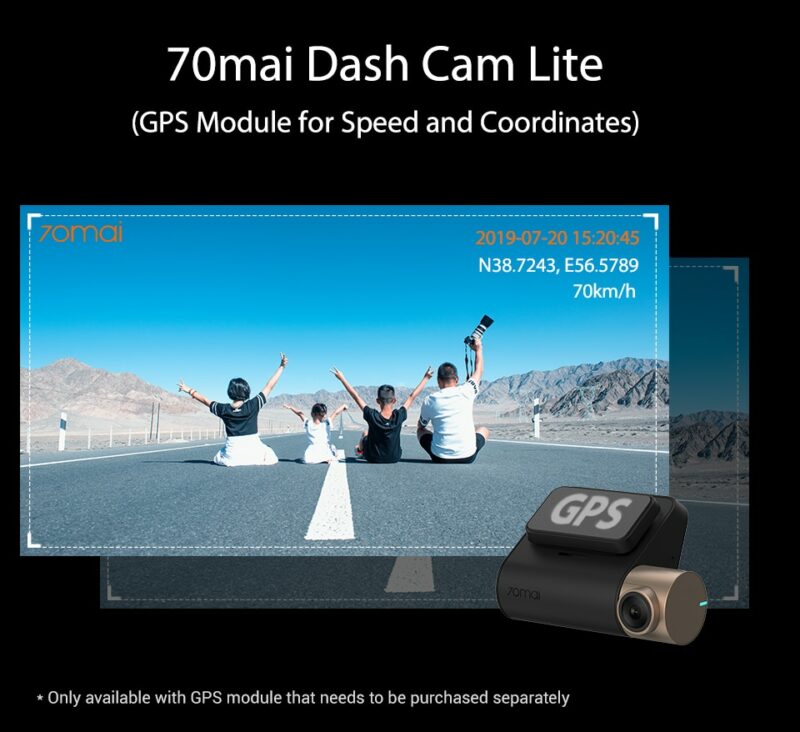 70mai Dash Cam Lite 1080P Speed Coordinates GPS Module 70 MAI Lite Car DVR Camera Wifi 2
