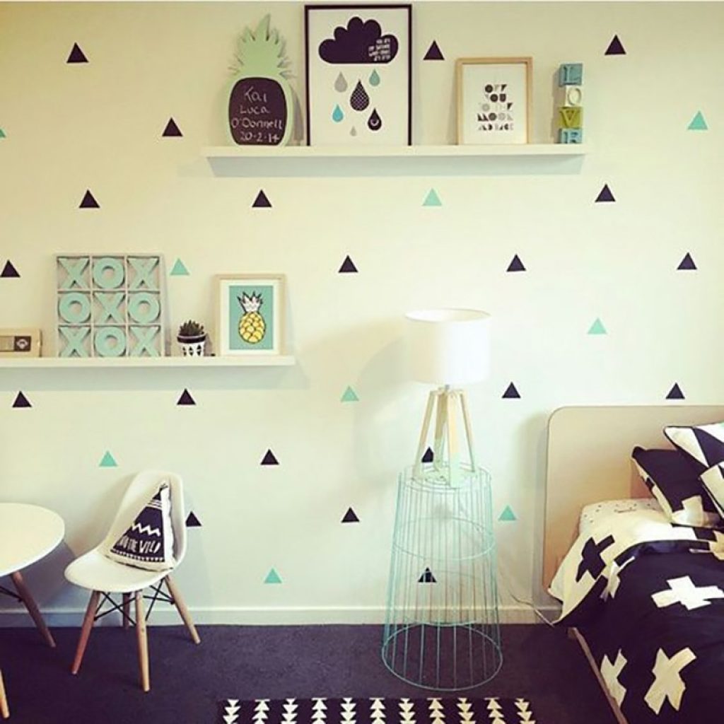 Baby Boy Room Little Triangles Wall Sticker For Kids Room Decorative Stickers Children Bedroom Nursery Wall