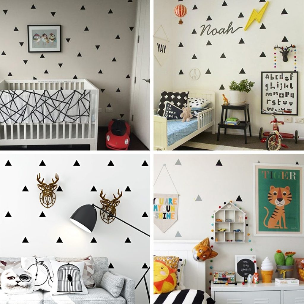 Baby Boy Room Little Triangles Wall Sticker For Kids Room Decorative Stickers Children Bedroom Nursery Wall 2
