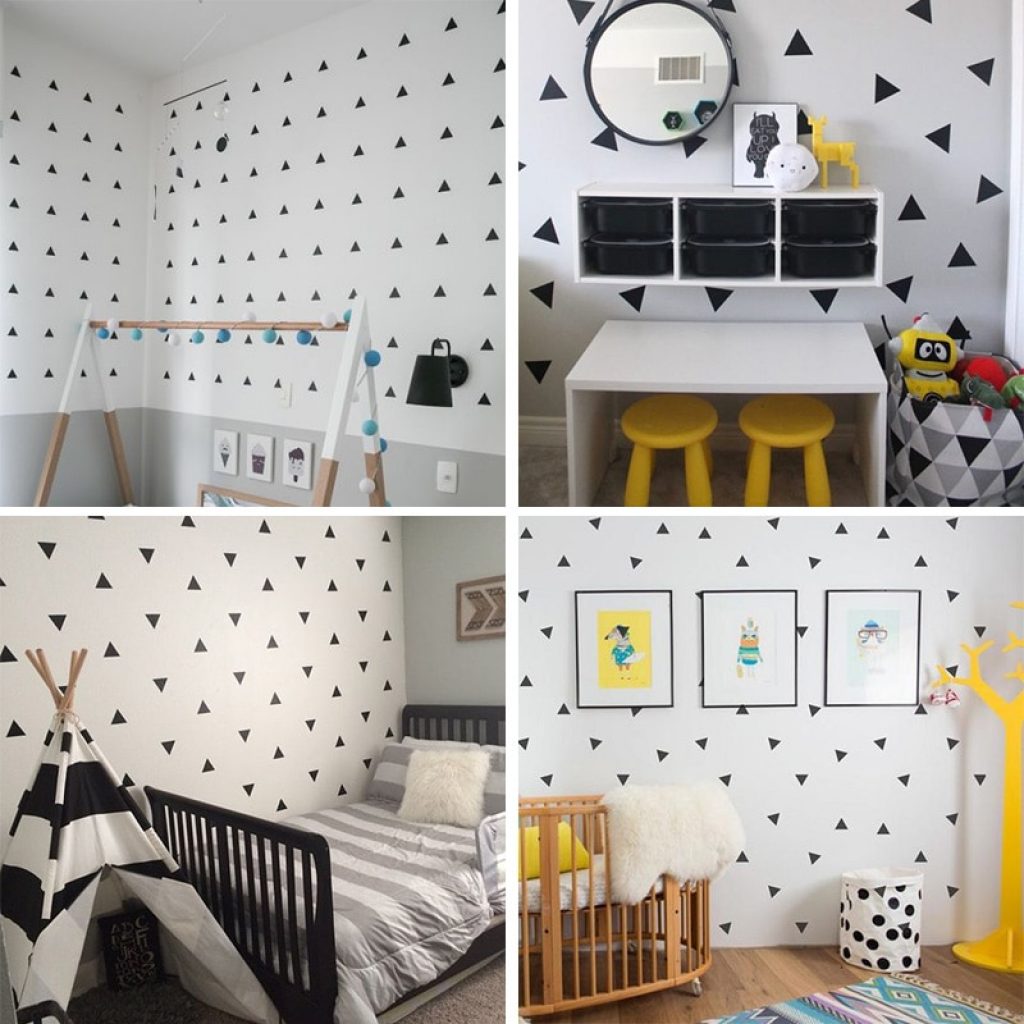 Baby Boy Room Little Triangles Wall Sticker For Kids Room Decorative Stickers Children Bedroom Nursery Wall 3