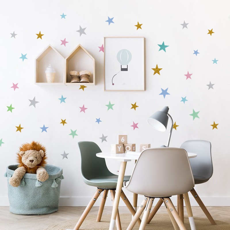 Baby Nursery Bedroom Stars Wall Sticker For Kids Room Home Decoration