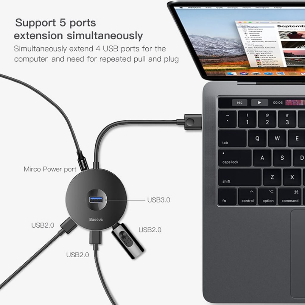 Baseus USB HUB USB 3 0 USB C HUB for MacBook Pro Surface USB Type C