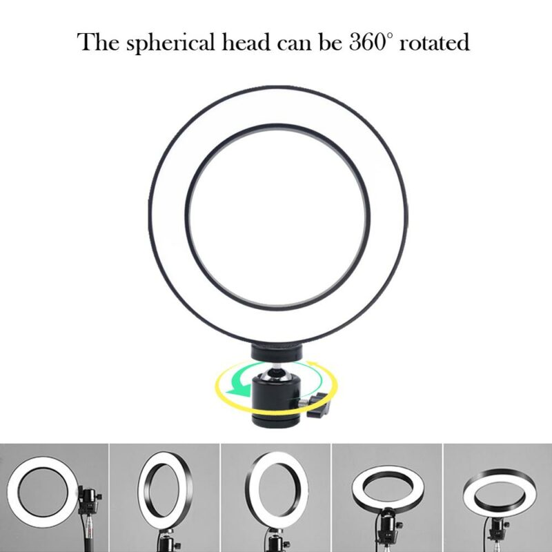 Dimmable LED Ring Light Camera Photo Studio Photography Video Makeup Ring Lamp for Youtube VK Selfie 2