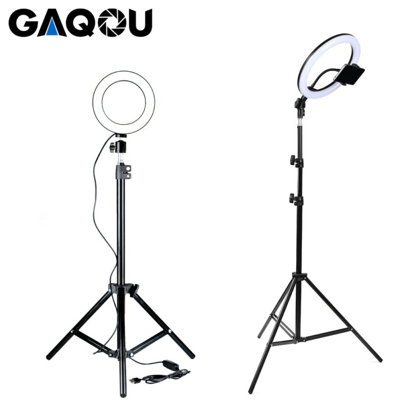 Dimmable LED Ring Light Camera Photo Studio Photography Video Makeup Ring Lamp for Youtube VK Selfie 3
