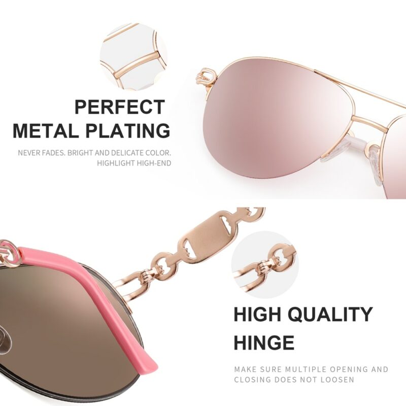 FENCHI sunglasses women uv 400 oculos female sun glasses shades mirror Pilot Pink feminino zonnebril dames 2