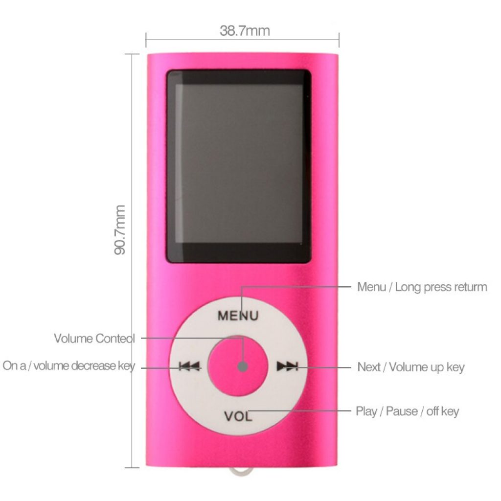 Hifi Mini Mp3 Player Music Sports Walkman with Earphone Fm Radio 1 8 Inch Tft Lcd 2