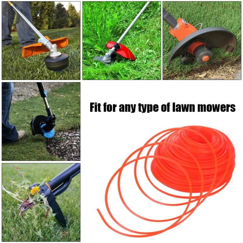KKMOON 90m 6Type Nylon Trimmer Rope Fine Quality Brush Cutter Head Strimmer Line Mowing Wire Lawn 1