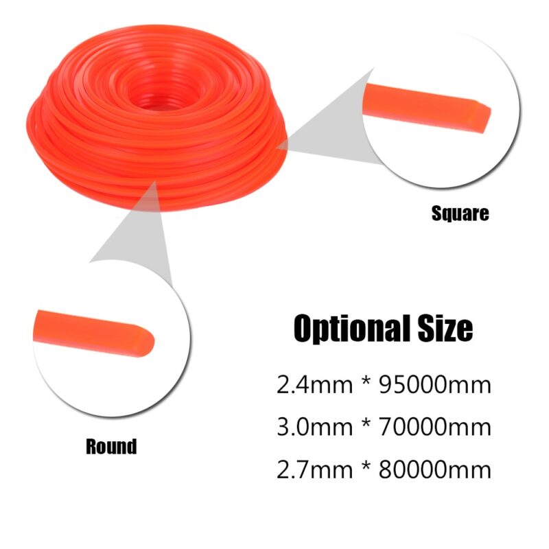 KKMOON 90m 6Type Nylon Trimmer Rope Fine Quality Brush Cutter Head Strimmer Line Mowing Wire Lawn