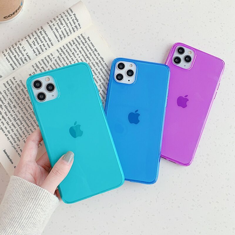 LOVECOM Neon Fluorescent Solid Color Phone Case For iPhone 11 Pro Max XR X XS Max 1