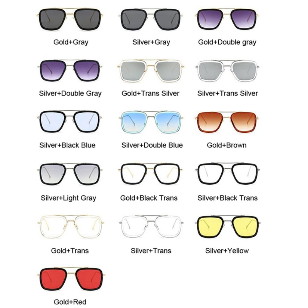 Luxury Fashion Avengers Tony Stark Flight Style Sunglasses Men Square Brand Design Sun Glasses Women Oculos 4