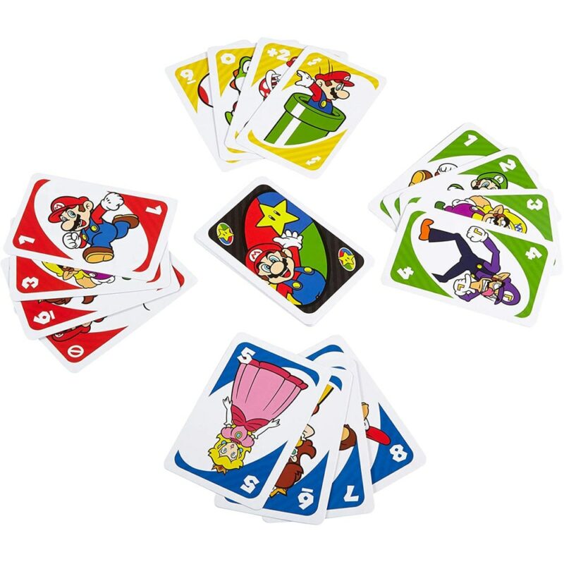Mattel Games UNO Super Mario Card Game Family Funny Entertainment Board Game Poker Kids Toys Playing 1