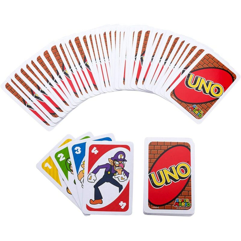 Mattel Games UNO Super Mario Card Game Family Funny Entertainment Board Game Poker Kids Toys Playing 2